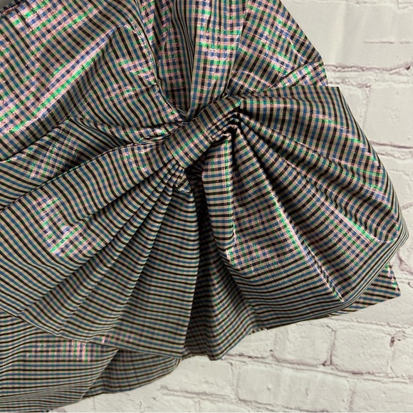 PushButton New Check Twisted Ribbon Point Glam micro skirt Medium Shopbop - Picture 6 of 11